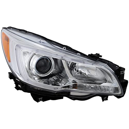PartsFlow Halogen Headlight Chrome Housing Headlamp Right Passenger Side For 2015 2016 2017 Subaru Legacy Fit 2015 2016 2017 Subaru Outback - color: Chrome Housing Right Side