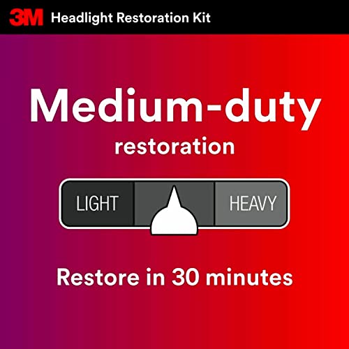 3M Headlight Lens Restoration Kit, Medium Duty 2-Pack, No Tools Required, Restores Cloudy Yellowed Plastic Lenses, Includes Sanding Discs, Rubbing Compound & Foam Pads - size: 2 Kits