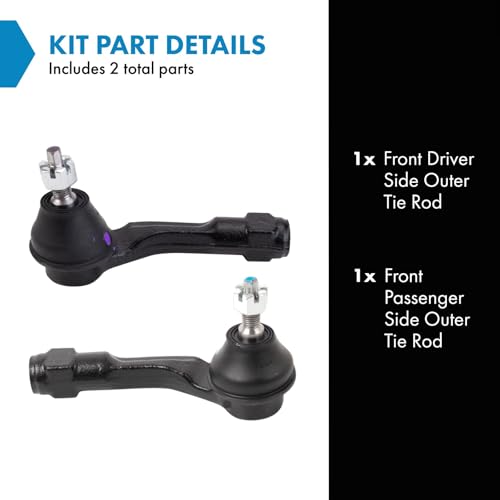 TRQ Front Outer Tie Rod Set 2 Piece - style: PSA74601
