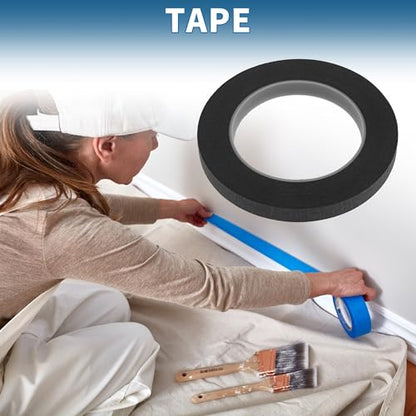 Painters Tape Easy Removal 0.5 Inches x 52.5 Yards Black - color: Black, size: 0.5 Inches x 52.5 Yards