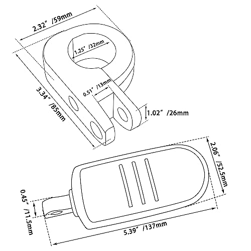 FOVPLUE 1.25" Highway Footpegs, for Harley Touring Softail Dyna Sportster - color: Chrome