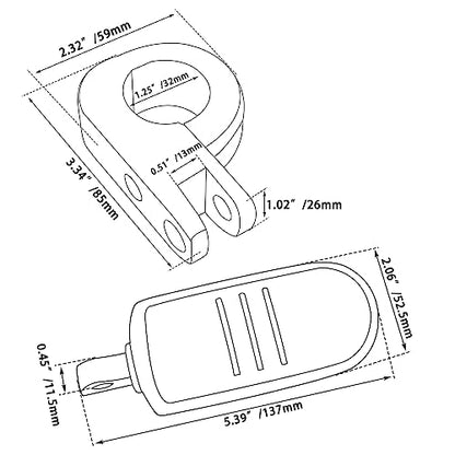 FOVPLUE 1.25" Highway Footpegs, for Harley Touring Softail Dyna Sportster - color: Chrome