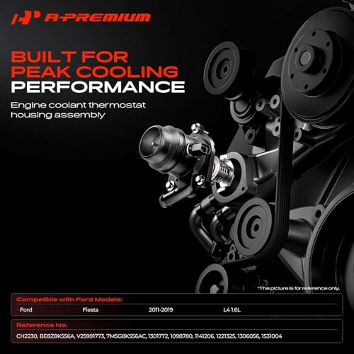 A-Premium Rear Engine Coolant Thermostat Housing Assembly with Sensor, Seal