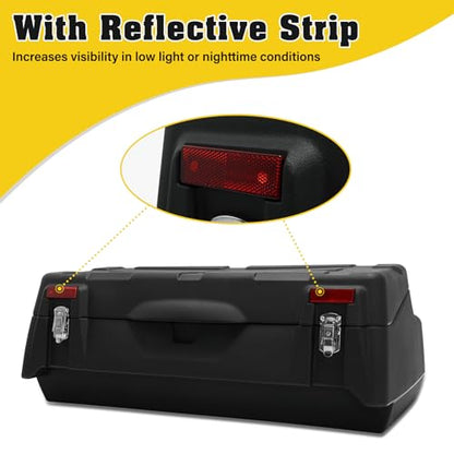 TCMT 96L ATV Trunk Rear Storag Box Passenger Seat Rack Cargo Trunk Box Luggage Tail Helmet Box Black - color: Black 96L-A