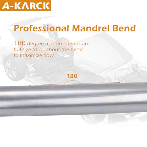A-KARCK Straight Exhaust Pipe 2" OD, Mild Steel 30" Long Mandrel Exhaust Tube, Custom Your Own Exhaust System - size: 2", style: 30 INCH