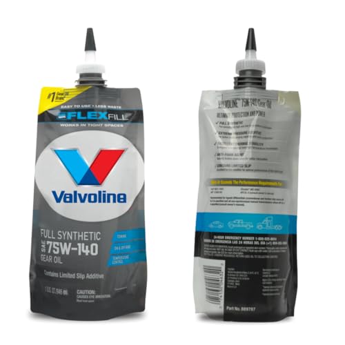5W-140 Full Synthetic Gear Oil – 4 Quarts (3,784 ml / 128 fl oz) – Axle & Differential Fluid – Hypoid & Limited-Slip Compatible – Bulk 4-Pack – Smooth Shifting & Gear Protection