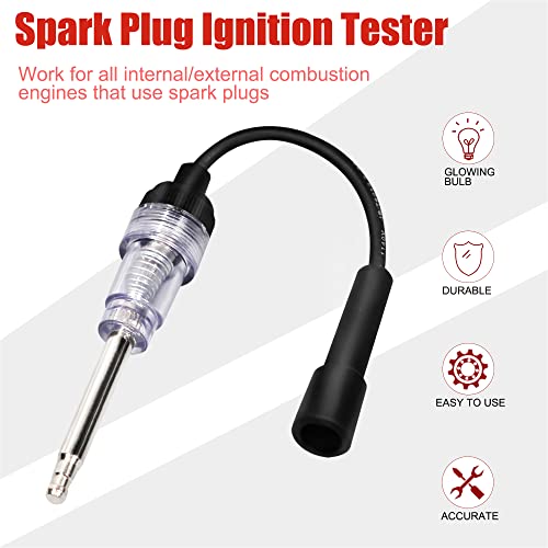AutoWandererTool 9Pcs Compression Tester with Spark Plug for Small Engine - size: Gauge Set with Spark Plug Tester
