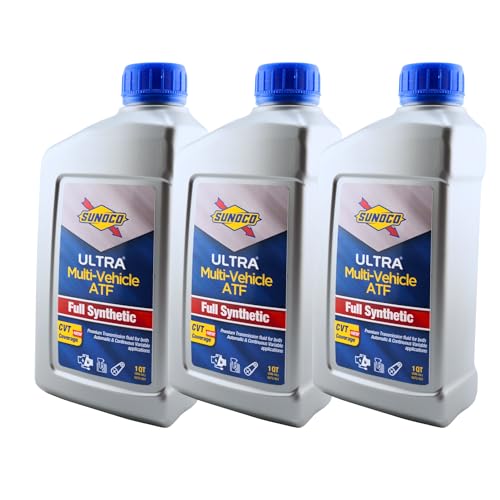 Full Synthetic Multi-Vehicle Automatic Transmission Fluid – Sunoco Ultra ATF – CVT Compatible – 1 Quart (Pack of 3)