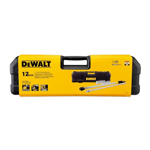 DEWALT Torque Wrench Tool Set, Tire Change Kit, 50-250 FT-LB, 12 Piece with Storage Case (DWMT45012)