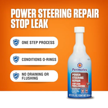 Permatex 30303 Power Steering - Stop Leak, 12 fl oz, Effectively Stops Power Steering System Leaks While Revitalizing Seals and O-Rings - style: Power Steering