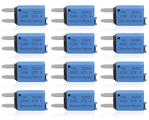 15A Low Profile Mini Fuse Kit– Automotive 15A ATM Manual Reset Circuit Breaker Fuses for Boat, RV, Car, Truck, DC 12V/32V 15 Amp Manual Resettable Blade Assortment Kit with Resettable Fuses - style: Manual-E79-15A