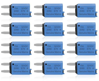 15A Low Profile Mini Fuse Kit– Automotive 15A ATM Manual Reset Circuit Breaker Fuses for Boat, RV, Car, Truck, DC 12V/32V 15 Amp Manual Resettable Blade Assortment Kit with Resettable Fuses - style: Manual-E79-15A