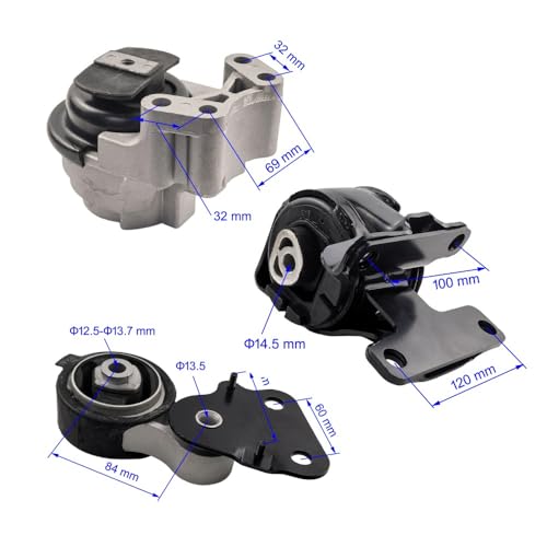 3PC Engine Motor & Trans Mount Set Compatible with 2007-2014 Ford Edge 3.5L / 2011-2014 Ford Edge 3.7L / 2007-2010 Lincoln MKX 3.5L / 2011-2015 Lincoln MKX 3.7L , Replace# A5342 A5431 A5605 - size: 2007-2014 Edge 3.5L 3.7L