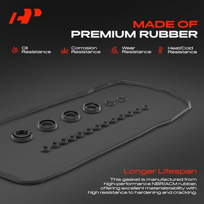 A-Premium Engine Valve Cover Gasket Set, for Oil or Gas Leak Repair
