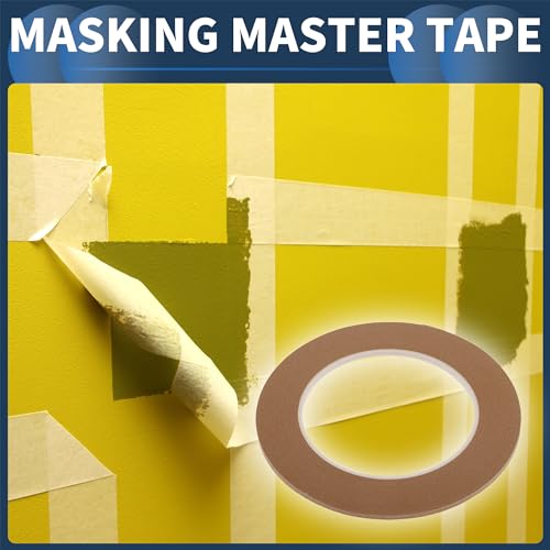 Masking Tape, 0.1 Inches x 32.8 Yards DIY Car Auto Paint Painters Tape Brown, 1 Pc - color: Brown, size: 0.1 Inches x 32.8 Yards