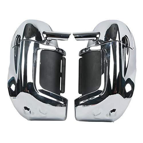 TCT-MOTORPARTS ABS Lower Vented Leg Fairings Glove Box Fits for Harley Touring Road King, Street Glide, Electra Glide, Ultra-Classic 1983-2013 - color: Chrome