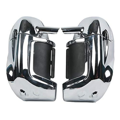 TCT-MOTORPARTS ABS Lower Vented Leg Fairings Glove Box Fits for Harley Touring Road King, Street Glide, Electra Glide, Ultra-Classic 1983-2013 - color: Chrome