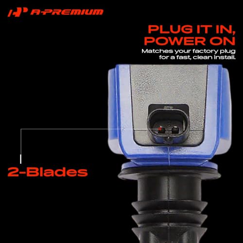 A-Premium Ignition Coil Pack and Iridium Spark Plugs - color: Blue