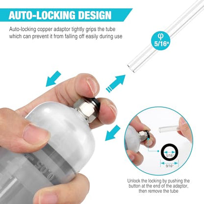 DURATECH 200CC Fluid Extractor Automotive, Fluid Pump with Long Extension Tubes, Oil Syringe with Powerful Suction, Fluid Extractor Pump for Extracting Engine Oil, Transmission Oil and Brake Fluid - size: 200CC