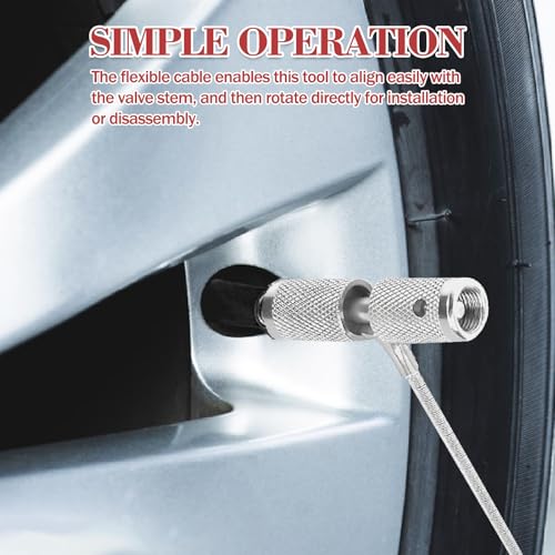 2 PCS Valve Stem Installation Fishing Tool, 3 in 1 Tire Valve Stem Puller & Plug Core Remover, Multifunction Car Tire Repair Tool for Valve Stem Removal and Installation, Auto Accessories
