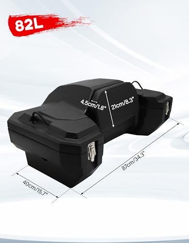 TCT-MOTORPARTS 82L Black ATV Rear Cargo Storage Box & Lounger Seat Trunk - color: 82L