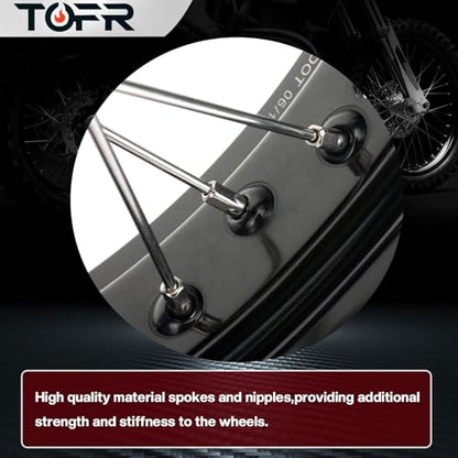 TOFR 17" Wheels Rims for Honda CRF250R CRF250X 14-25 CRF450R CRF450X 20-25 - size: 17" 17" Front Rear