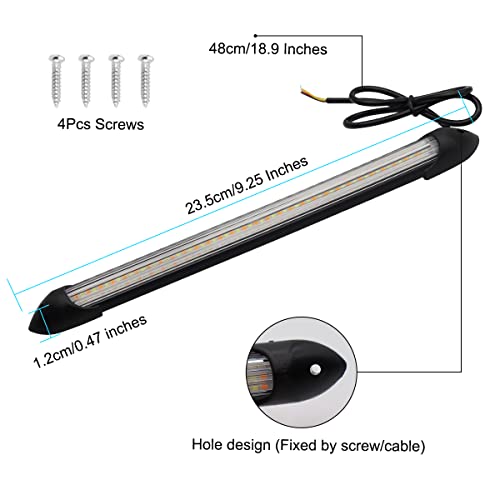 2Pcs Flexible Daytime Running Light Strip Headlight Sequential Turn Signal - size: 6.1 inches