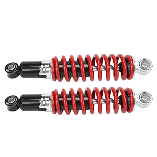 Motorcycle Shock Absorbers, 2Pcs 250mm Hole Center Distance Air Shock Absorbers with Spring, 5 Gears Adjustable Spring Suspension Dampers for Dirt Pit Bike ATV