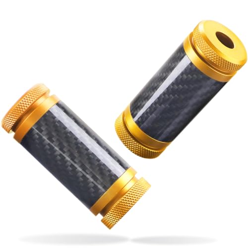 Crash Bar Sliders End Caps CNC Carbon Fiber Inlay Decorative Colored Ends for Front Engine Guard Rear Saddlebag Guard (Gold) - color: Gold