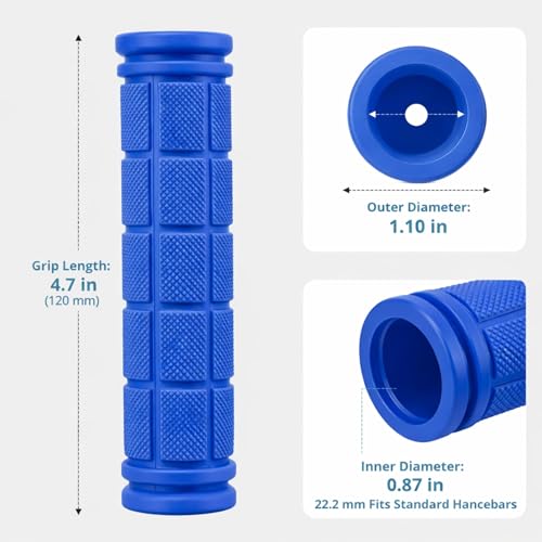 CHUNZEXI 4 PCS Rubber Bike Handlebar Grips - color: DarkBlue