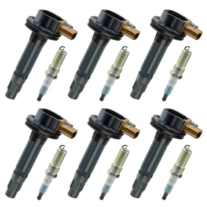 UF646 Ignition Coil Pack & SP534 Spark Plugs Compatible with Ford Expedition/Transit-150/250/350 2017-2015 3.5L, for Lincoln MKS/MKT 2015-2013 Navigator 2017-2015 Replace# DG549 SP537 SP580 SP528 - size: UF646