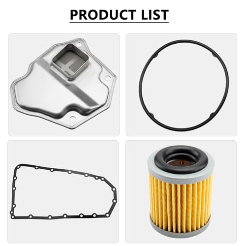 Transmission Filter Oil Pan Gasket Kit Fits for Nissan Altima Rogue Juke NV200 1.6 2.0 2.5 3.5L with JF011E Gearbox Replace Part Number 31728-1XF03 31726-1XF00 31728-1XF02 31728-1XF0A 31728-1XHOA