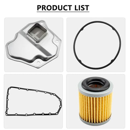 Transmission Filter Oil Pan Gasket Kit Fits for Nissan Altima Rogue Juke NV200 1.6 2.0 2.5 3.5L with JF011E Gearbox Replace Part Number 31728-1XF03 31726-1XF00 31728-1XF02 31728-1XF0A 31728-1XHOA