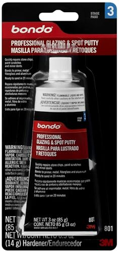 Bondo Professional Glazing & Spot Putty 3 oz for Automotive Restoration, Ideal for Covering Minor Scratches, Rock Chips, and Road Rash (00801)