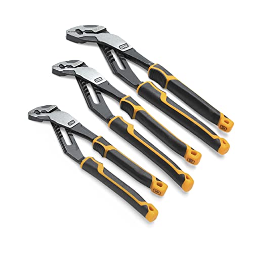 GEARWRENCH 8", 10”, & 12” PITBULL K9 Straight Jaw Dual Material Tongue and Groove Pliers Set - 82205CAZ - size: 3 Piece, style: Mixed Set