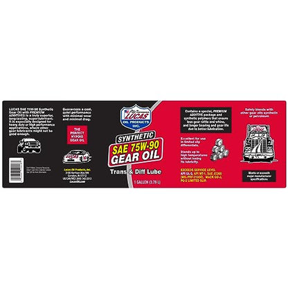 Lucas Oil 10048 Synthetic SAE 75W-90 Gear Oil - 1 Gallon