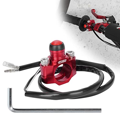 CNC Universal Engine Stop Start Kill Switch Button for 22mm Handlebar - RED - color: Red, size: with Mounting Backplate