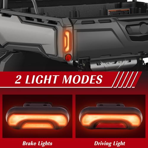 LadyRosian 2PCS LED Tail Light Red Taillight Assembly Stop Light Compatible with 2016-2025 Can Am Defender/Defender Max Driving Light Brake Light