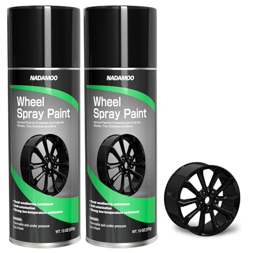 NADAMOO Gloss Black Spray Paint for Wheels - color: Glossy Black, size: 13 Ounce (Pack of 2)