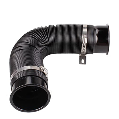 BARTOO 3" Turbine Intake Pipe Adjustable Cold Air Intake Pipe Tube Black - color: Black