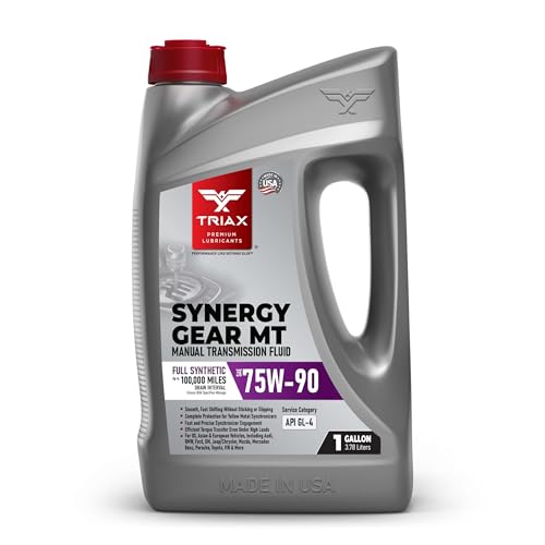 TRIAX Synergy Gear MT 75W-90 GL-4 (MT-90); Full Synthetic Manual Trans Fluid; Smooth Shifting; No Sticking, Slipping, Vibration, or Shudder; Yellow Metal Safe (1 Gallon) - size: 1 Gallon