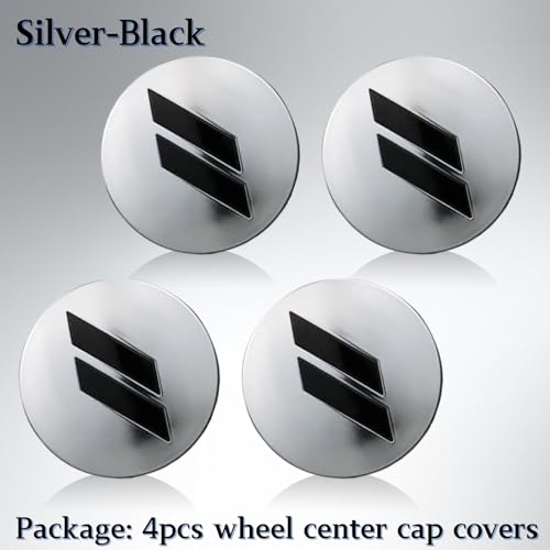 63mm=2.5 inches-Slash Wheel Center Cap Covers Hub Cap Emblem Badge Compatible with Jeep & Chrysler & Dodge Charger Challenger Durango Dart (Silver Black) - color: Silver Black