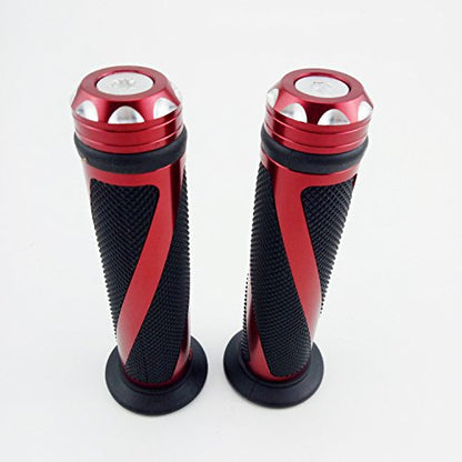Universal Motorcycle Rubber Gel Handlebar Hand Grips for 7/8" Bar End Handle Bars Sports Bikes - color: Red