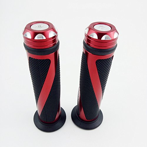 Universal Motorcycle Rubber Gel Handlebar Hand Grips for 7/8" Bar End Handle Bars Sports Bikes - color: Red