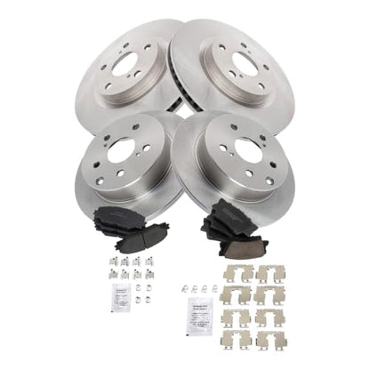 TRQ Front & Rear Ceramic Brake Pad & Rotor Set 11.06 in 5-Lug - style: BKA11521