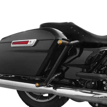 TCT-MOTORPARTS Rear Saddlebag Support Guards Rails Fit For Harley Touring Road King Street Electra Glide Road Glide 2009-2024 Gold+Black - color: Black+Gold Saddlebags Bar