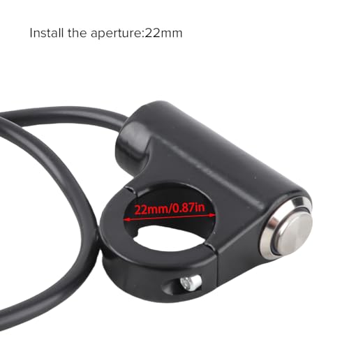 Handlebar ON/Off Switch, DC 10-12V to AC 220V Motorcycle 7/8” Start Button Weatherproof Aluminum Handlebar Light Switch (A Style Self Reset Button)