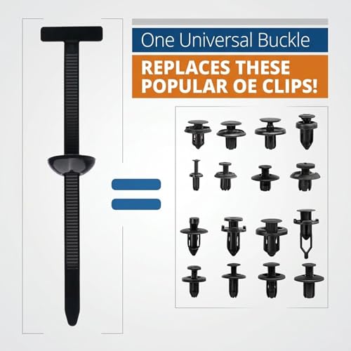 200 PCS Nylon Universal Cable Tie Buckle, Multi-Functional Black Zip Ties with Pin & Button, Snap-Fit Nylon Fastening Clip for Car Repairs,Home,Garden,Workshop