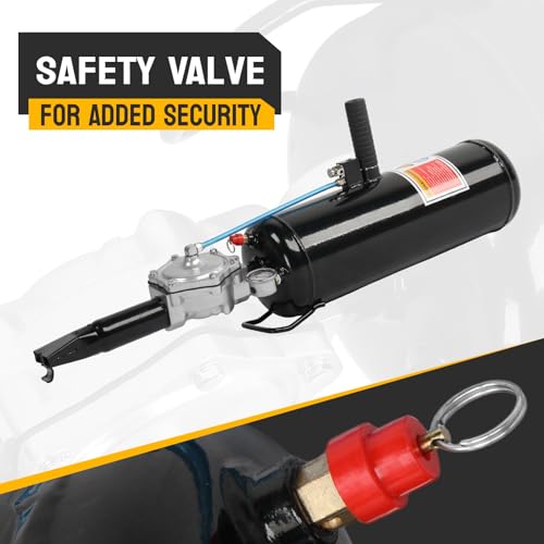 TUFFIOM 2.1/8L Gallon Air Tire Bead Blaster Seater w/Pressure Gauge & Handle, Wheel Trigger Seating Tool Inflator Tank for Motorcycle ATV Car, 87-116PSI Operating Pressure, Black - color: Black