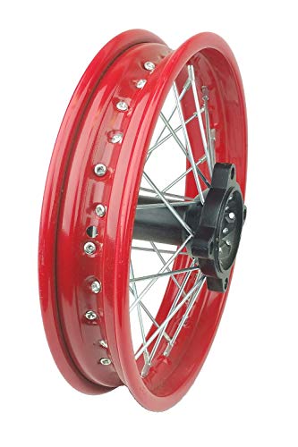 12" Steel RED Rear Rim Wheel Disk Brake Apollo SSR 125cc XR CRF Dirt Pit Bike Chines Made Dirt Bikes 12mm Shaft - color: Steel Red, size: 12"